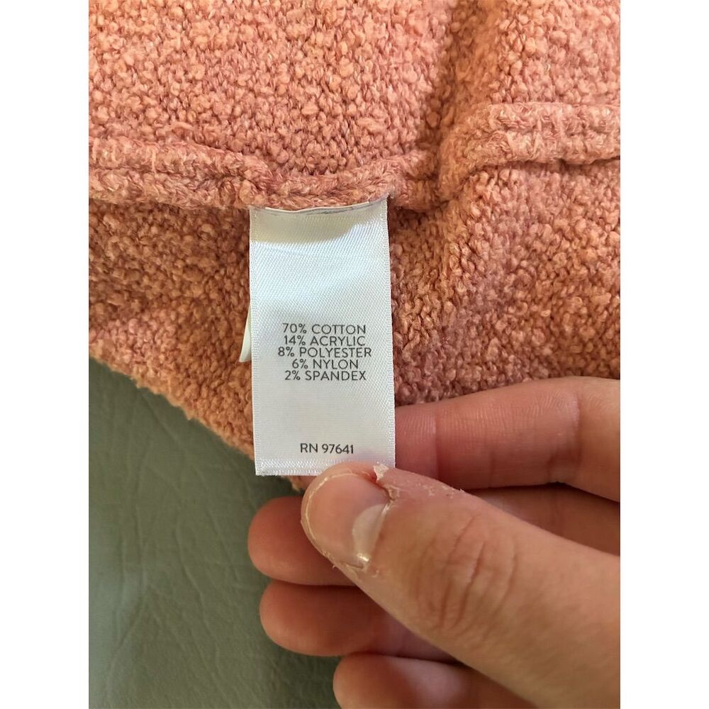 J. Jill Women's Pink Peach Pullover Sweater L Petites Kangaroo Pocket - Picture 8 of 10
